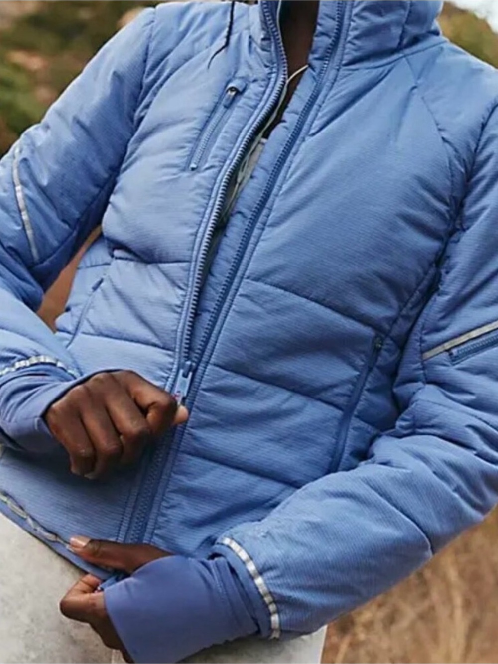 FP Movement Free People Puffer Jacket PrimaLoft Blueberry Blue Size Small NWT